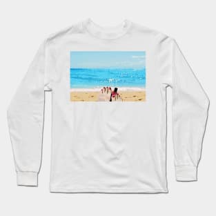 Fierce Pink on the Beach Long Sleeve T-Shirt